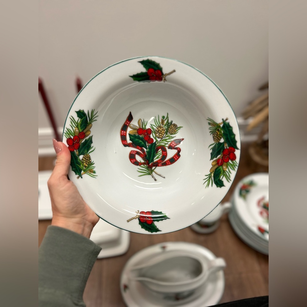 🎄1X Kopin Christmas Pleasures Large Dinner Plate/Bowl